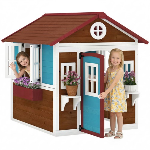 Outsunny wooden playhouse - wooden,