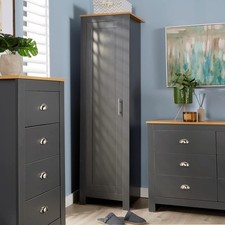 Slim Dark Grey Wardrobe 1 Door
