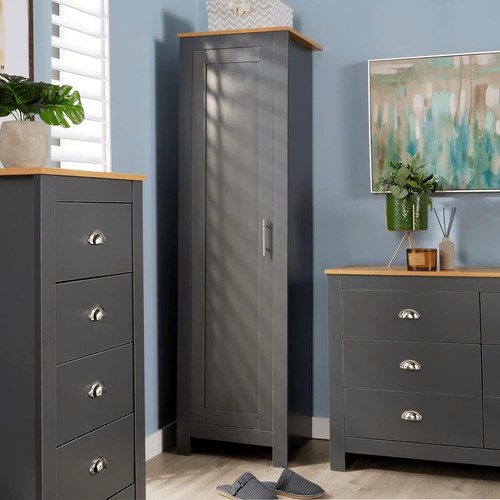 Slim dark grey wardrobe door - dark, 1