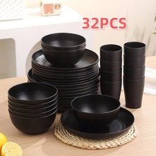 32PCS Set Black Dinnerware