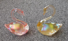 Heron glass swans pink & yellow