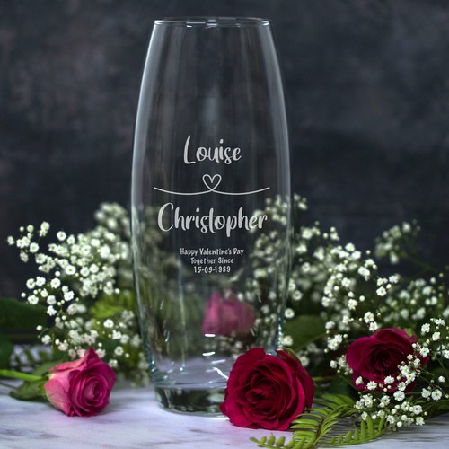 Personalised heart loop glass - heart,