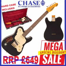 Vintage Electric Guitar JDV32 Joe Doe 'Gambler' Roulette Wheel Black with Case _