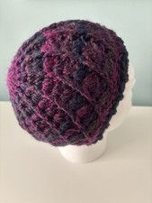 Ladies Hat Hand Crocheted Beanie Hat Handmade Adult Size BNWOT with Gift Bag