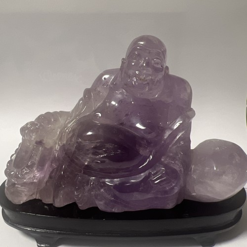 Chinese carved amethyst happy - carved,