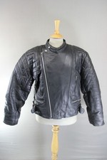 CLASSIC DAPA BLACK LEATHER BIKER JACKET 42-44 INCH
