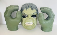 Marvel Hulk Foam Smash Fists & Mask Moving Mouth & Eyebrows VGC 