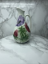Vtg Radford Pottery Anemone Bud Vase Hand Painted, Red & Mauve. Read Description