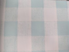 Duck Egg Blue Mineral 2.5cm Gingham PVC Vinyl Wipe Clean Oilcloth Tablecloth