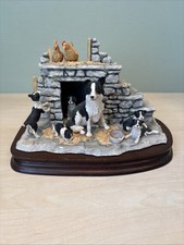Border Fine Arts Jock Pride JH5 Collie & Pups Ornament On Mount Chipped Bowl