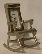 Vintage Miniature Clock In The Form Of An Old  Rocking Chair By I  KOYO