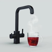 Hot Water Tap For Auction Squared Figaro Black Design w/ White Boiler and Filter