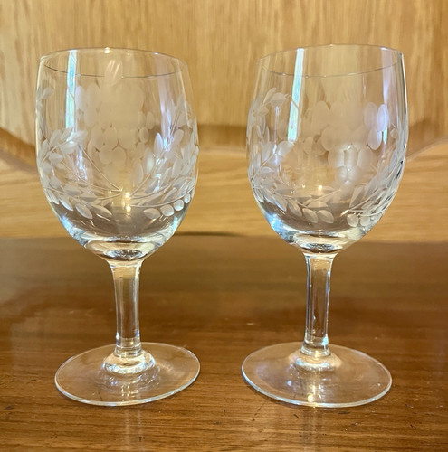Set vintage clear etched - 2,