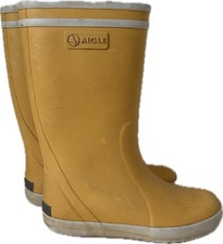 Aigle Wellingtons Kids Rubber Boots Unisex Yellow Size 28