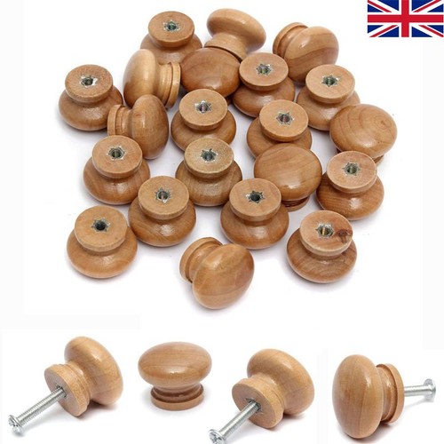 Wood door knobs natural - 10,