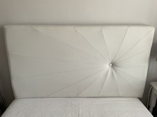 Next Double white faux leather headboard