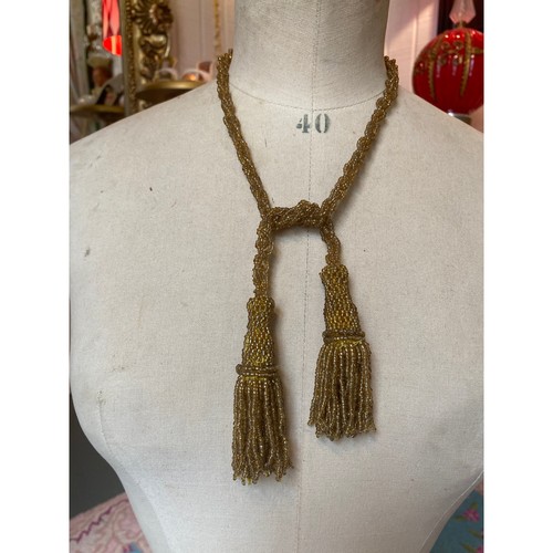 Vintage 1920s gold beaded - gold,