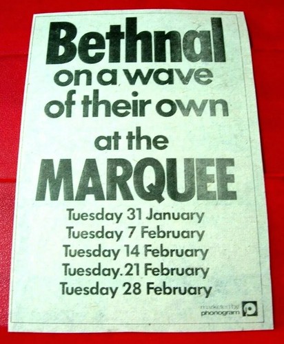 Bethnal marquee gigs vintage - marquee,
