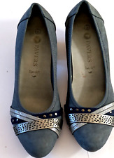 Pavers Super Soft Grey Suede Court Shoes UK 7