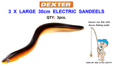 3 LARGE 30cm SAND EEL LURES COD BASS POLLOCK PIKE SAVAGE GEAR FIIISH CRAZY EELS