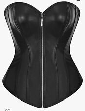 Stunning Women's BS LINGERIE Black Womens Faux Leather Corset Top bnwt size XL