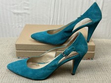 Jones Bootmaker Turquoise Suede High Stiletto Heel UK Shoe size 7.5 EU 41 Court