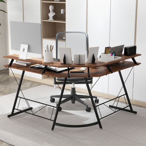 Shaped computer desk with - l-shaped,