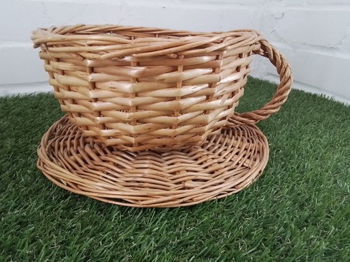 Wicker large tea cup and - wicker,