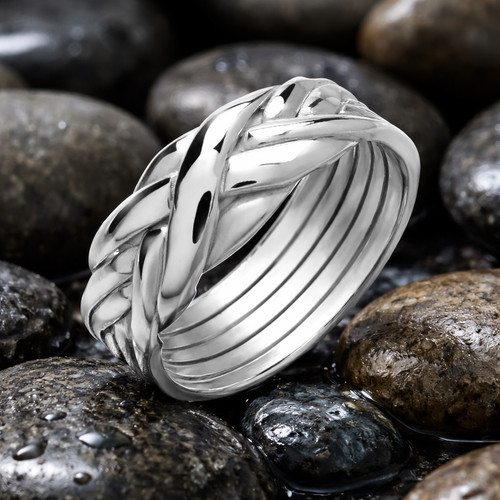 Sterling silver puzzle ring - sterling,
