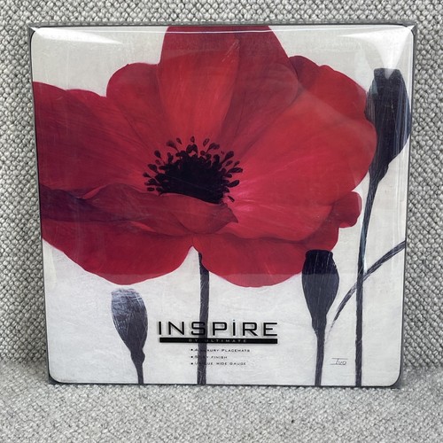 Red poppy placemats - set, 4