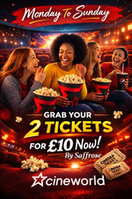 2 x Cineworld Cinema Ticket