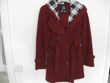 Short Belted Coat Size M 34 ins L32 ins  Designer Urban Diva Detachable Hood