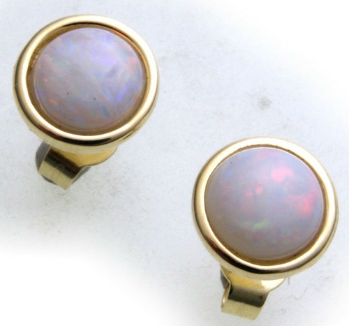 Ladies earrings real opal - ladies, 8mm