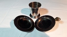 The Dalvey Pocket Cup - vintage folding shot glass in folding case, EX condition