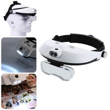 Perfect Headband With 2 LED Light Jeweler Magnifier Magnifying Glass Loupe