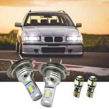 H7 501 Super White 6000k LED Low/Side Light Beam Bulb Kit/Set for BMW 3 Series