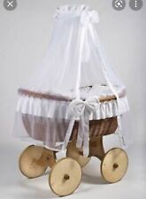 Mj Mark Wicker Moses Crib Bed With Drape