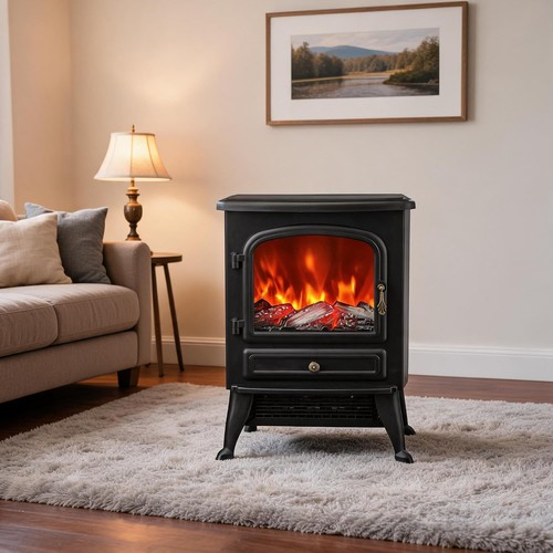 Electric fireplace log burning - fireplace,