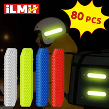 40-80pcs Car Rear Helmet Door Trunk Reflective Warning Strip Reflector Stickers