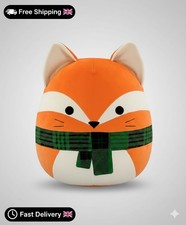 Squishmallows  Exclusive Holiday Fox 14'' Plush - Orange Fox with Plaid S