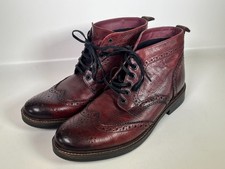 Men's NEXT Hell For Leather Ox Blood Brown Brogue Boots UK Size 8 EUR 42