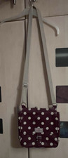 Cath Kidston Small Purple Polka Dot Oilcloth Crossbody Shoulder Bag.  VGC