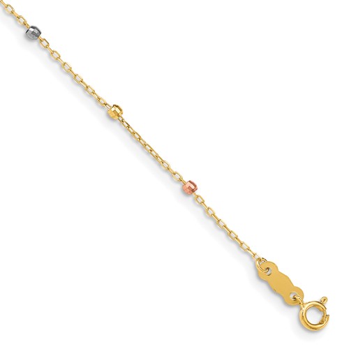 14k tri color polished inch - polished,