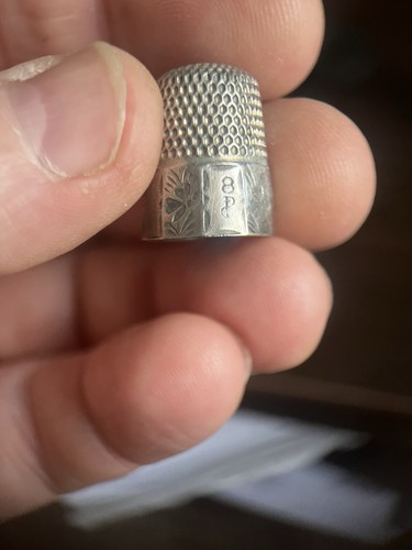 Sterling silver thimble 8 - silver, no.8