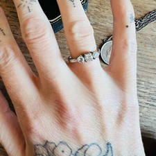 Vintage 925 silver ring cz engagement promise ring, size M,  cubic zirconia gems