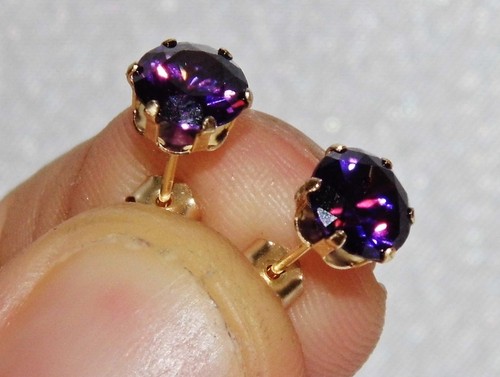 9ct gold 00ct amethyst stud - 9ct,