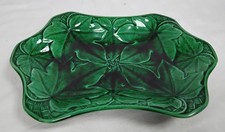 Wedgwood Green Majolica Leaf Pattern Decorative Dish - A26
