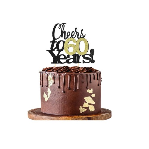 Glitter 60th birthday cake - glitter,