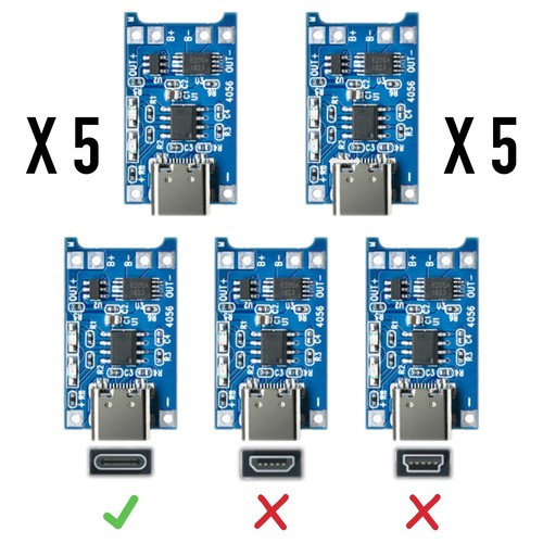 5pcs usb type c 18650 - 5pcs, 1a
