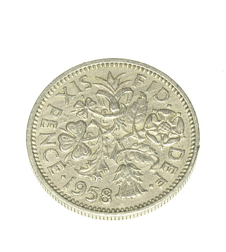 1958 king george sixpence - george, v1
